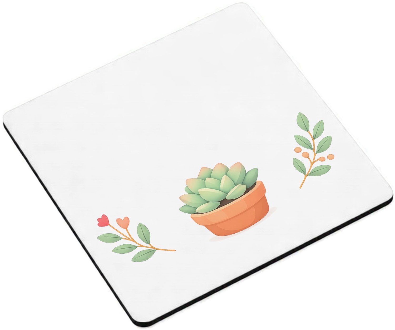 Mr Cadeautjes MDF magnetische fotolijst vierkant 9,5 - design Een compacte positieve quote rond een rustige botanische com | cadeau Wit