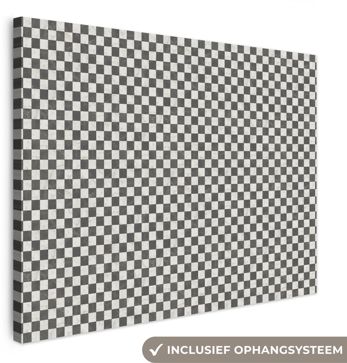 Canvas schilderij 120x90 cm - Exclusieve wanddecoratie Marmer - Patroon - Grijs - Muurdecoratie woonkamer - Slaapkamer decoratie - Kamer accessoires - Schilderijen op canvas groot XXL