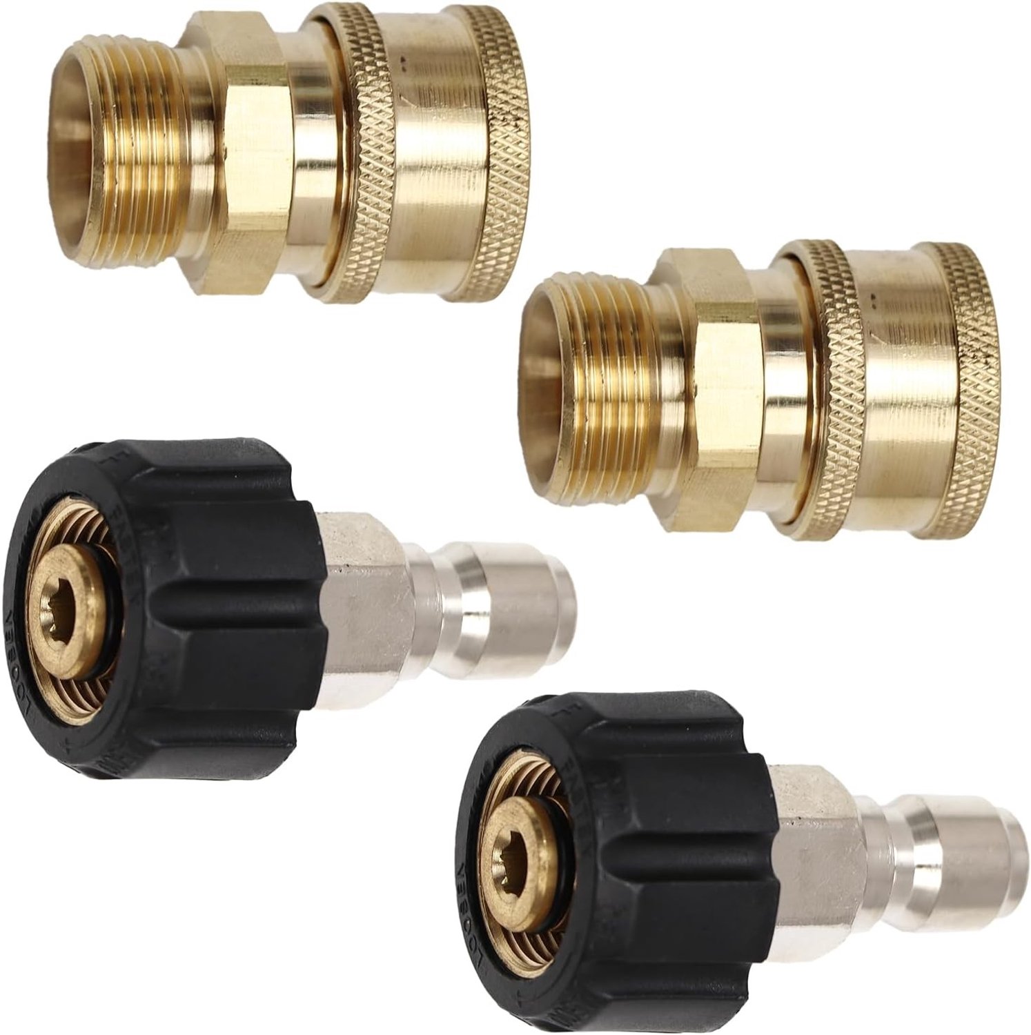 Set van 2 snelle koppelingen voor hogedrukreinigers, 14mm naar 3/8" met 5000PSI, ideaal voor slang- en pompverbindingen