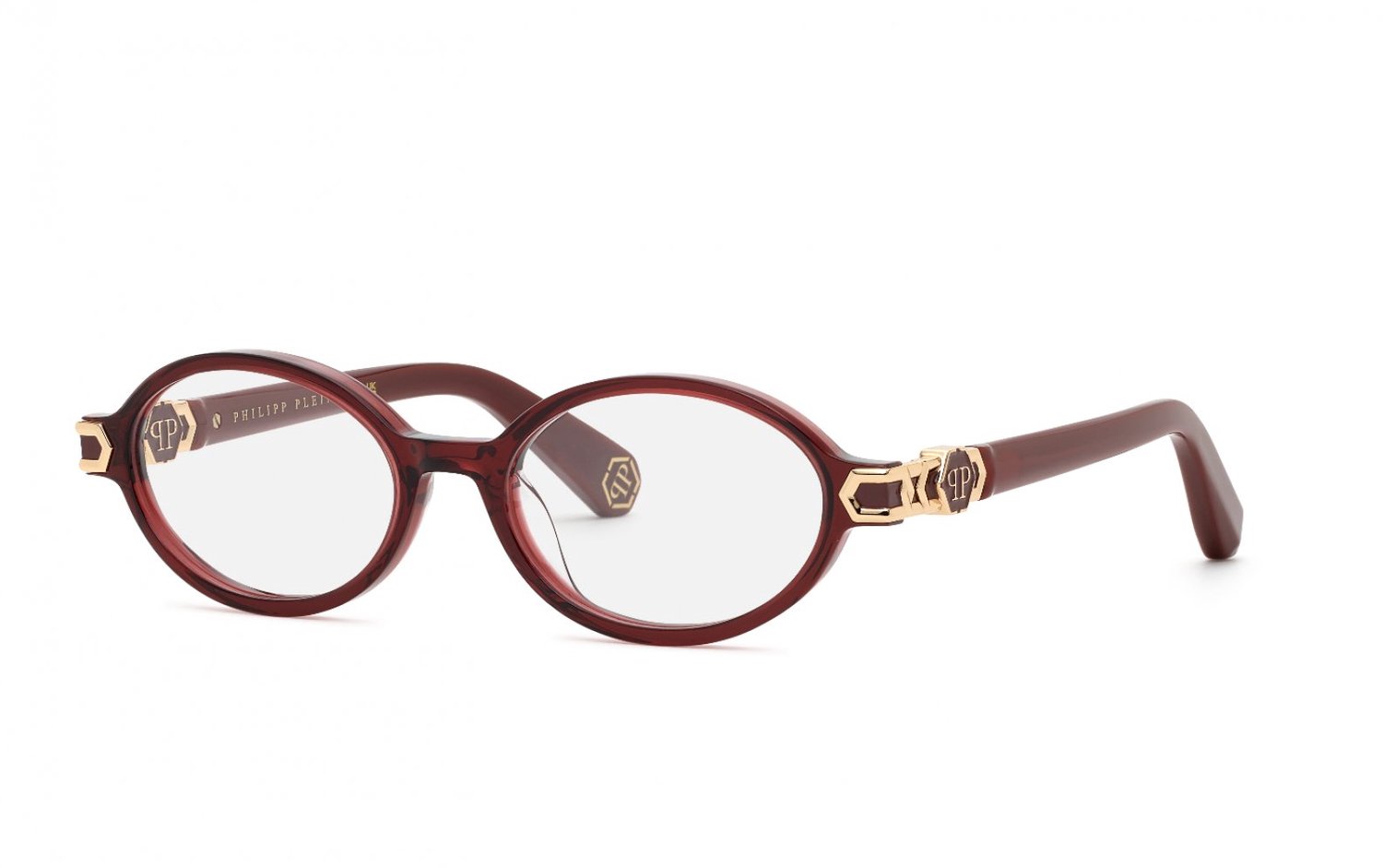 Philipp Plein VPP248 Rosso bordeaux trasparente lucido 52/18/140 WOMAN Brilmonturen
