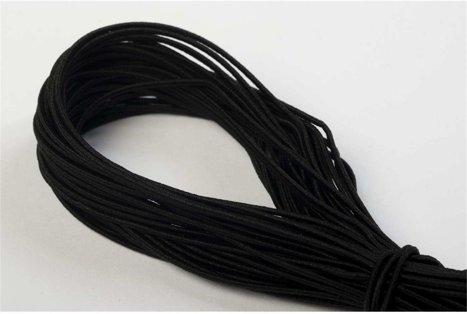 Jajasio Elastic cords/hat elastic 1.5 mm thick in 19 colors 19 / black 10 meters - ShopVlot