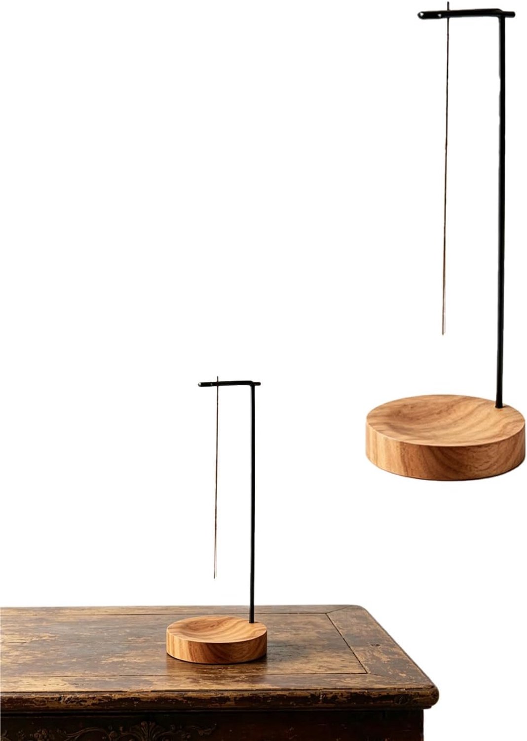 Wierookhouder voor wierookstokjes, 1 set, houten basis met zwarte houder, stabiele wierookbrander voor meditatie - ShopVlot
