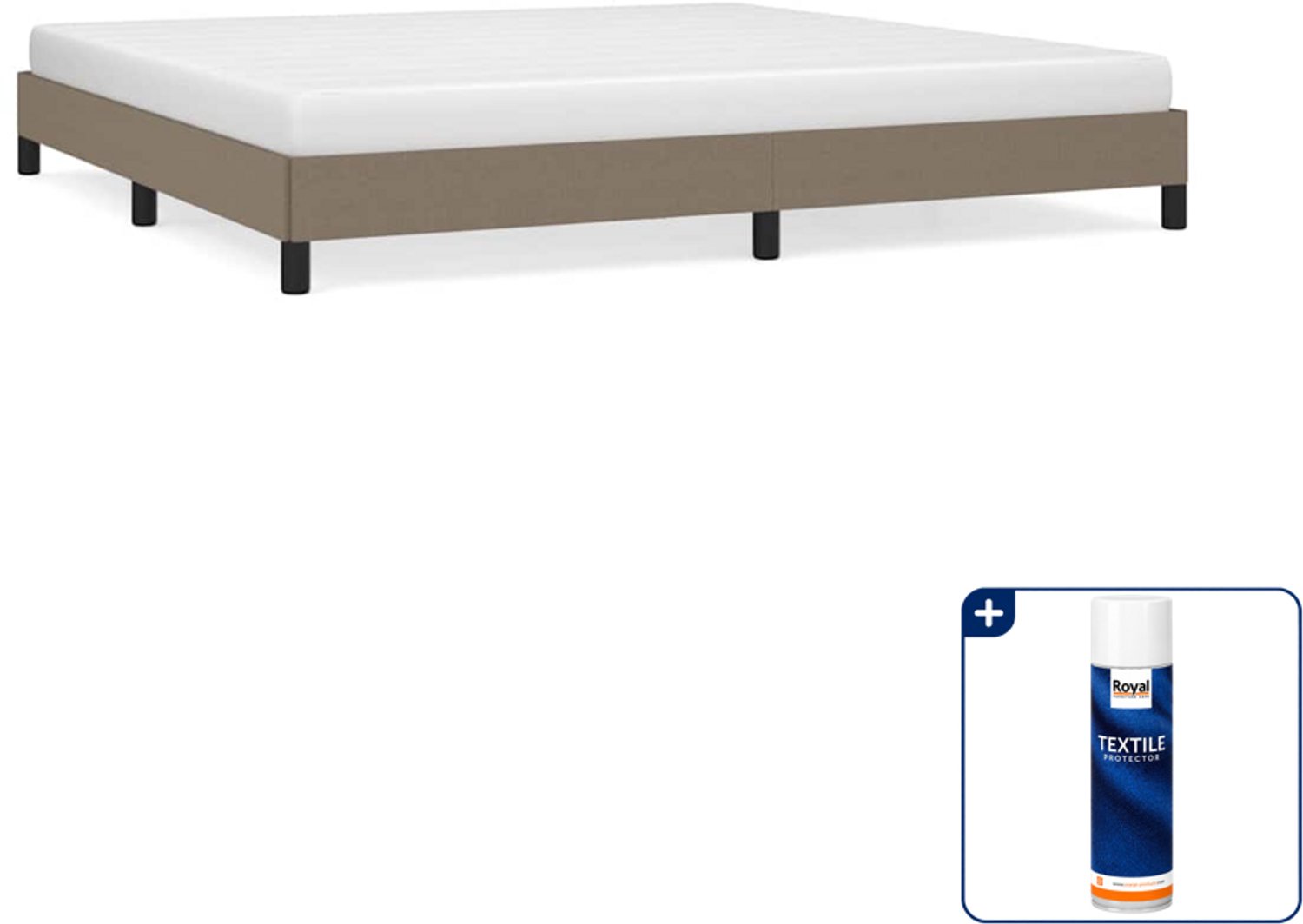 vidaXL bedframe - 200 x 200 cm - stof - taupe - Inclusief textielbeschermer 500 ml