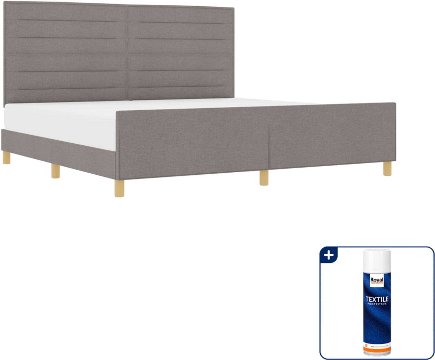 vidaXL bedframe - 200 x 200 cm - taupe - Inclusief textielbeschermer 500 ml