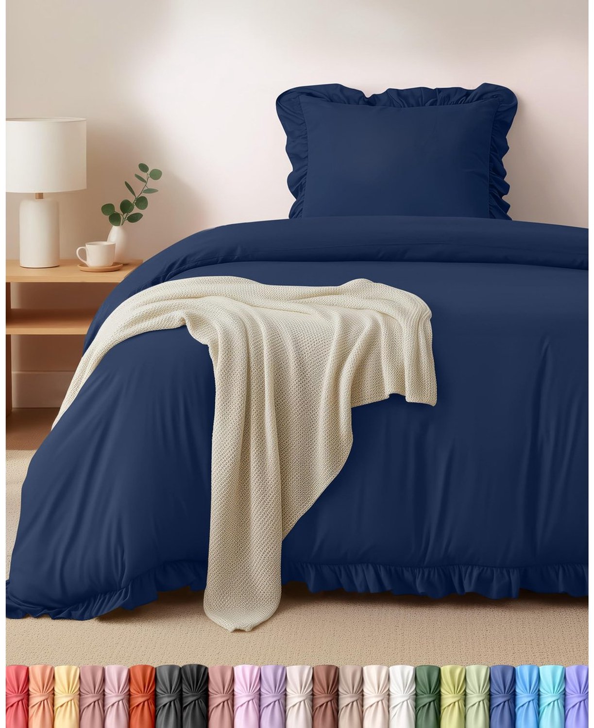 Duraxl Dekbedovertrekset - Eenpersoons - Microvezel - 135 x 200 cm - Marineblauw