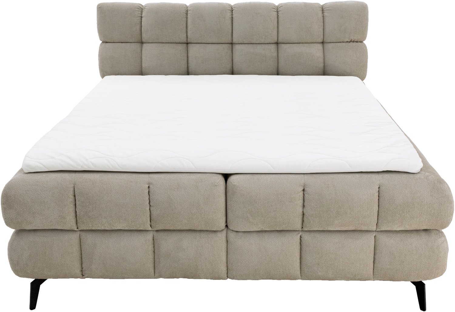 Homesy MERANO boxspring 160 x 200 cm, Beige, met topper en opbergruimte