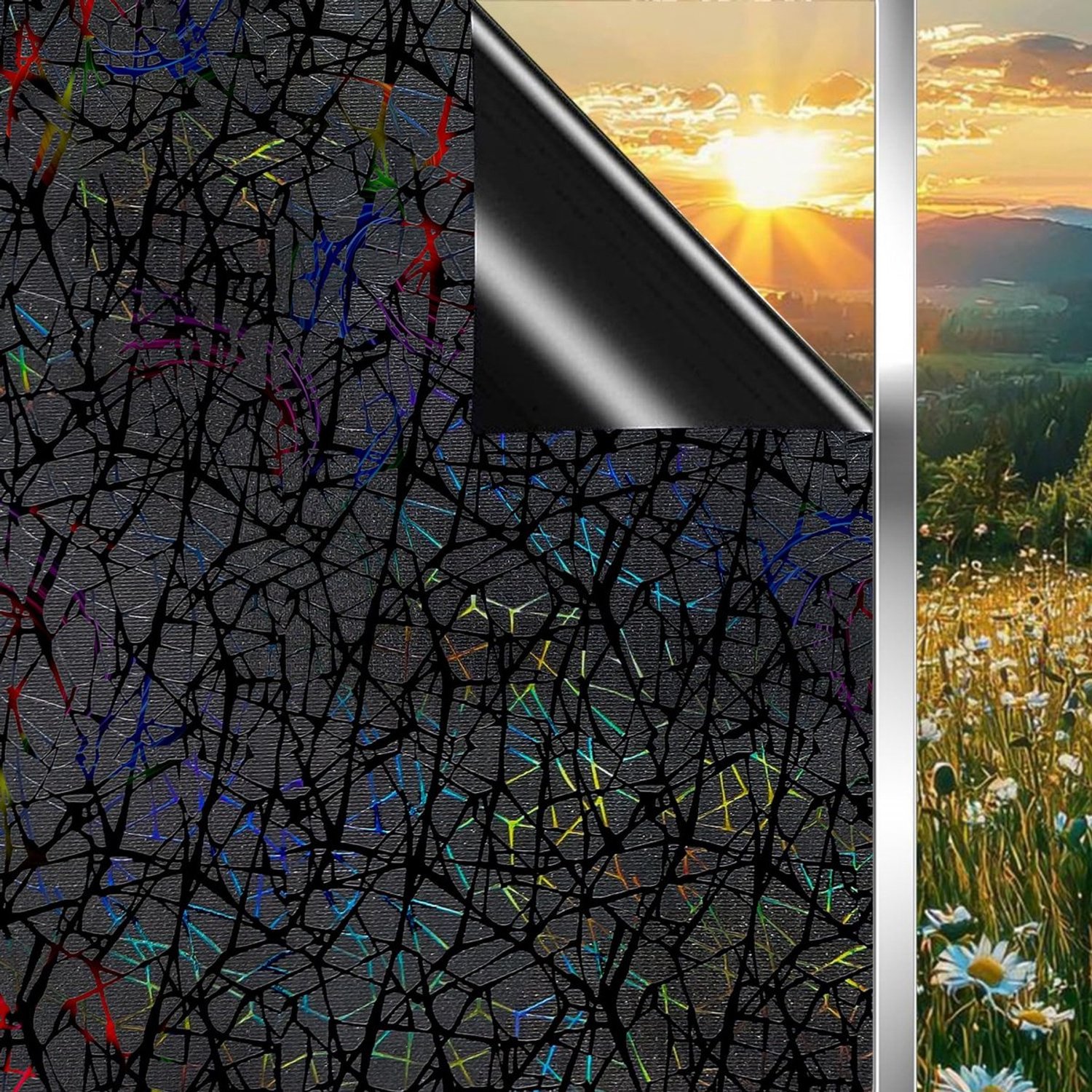Duraxl Raamfolie - Inkijkbescherming - Zwart - 90 x 200 cm