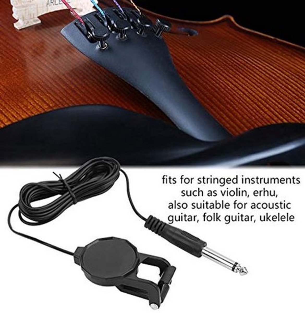 Dailygoody - Clip-on Microfoon - Piëzo Pickup - Eenvoudig te gebruiken - 6.35mm