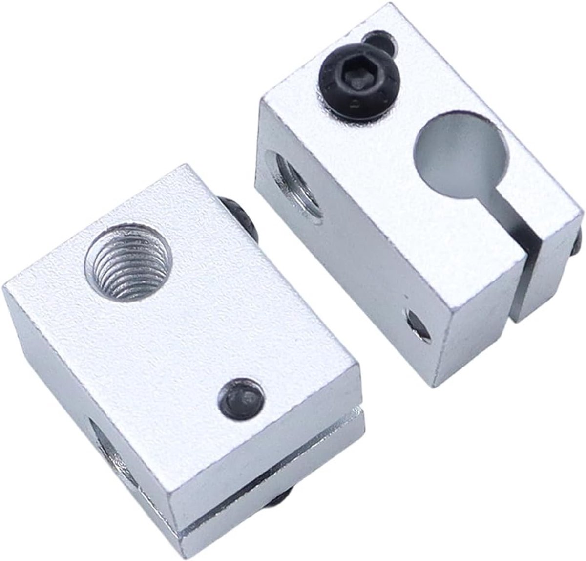 Aluminium Verwarmblok voor Universele Extruder Hot End, Geschikt voor V6 3D Printers zoals Reprap en Prusa I3, Silver, Duurzaam en Efficiënt