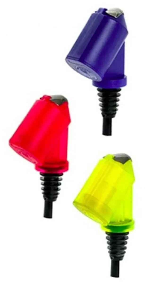 Maatschenker "Bottle Master 3000" rood, geel, blauw voor 0,5 - 1,5 liter flessen, tuit, 2 cl, Kleurfles meester 3000: geel