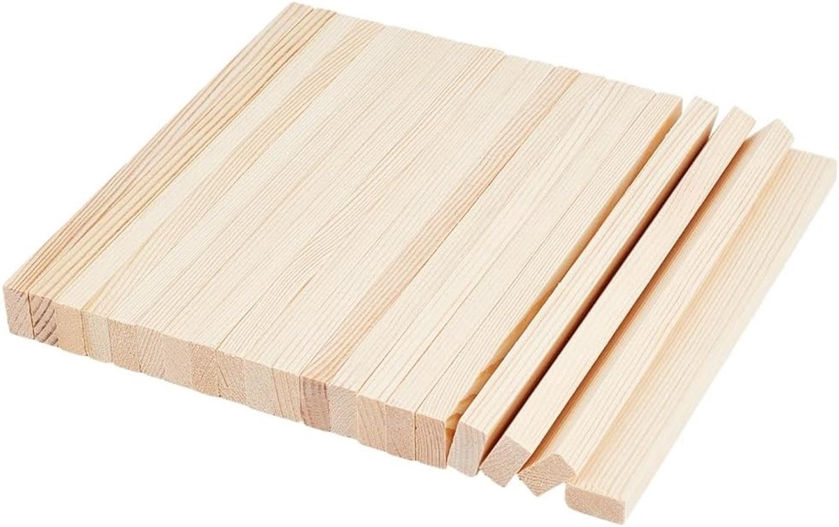 20 Stuks Houten Planken 200 x 20 x 10 mm Onbewerkt voor Knutselen, Graveren en Schilderen, Perfect voor DIY Projecten