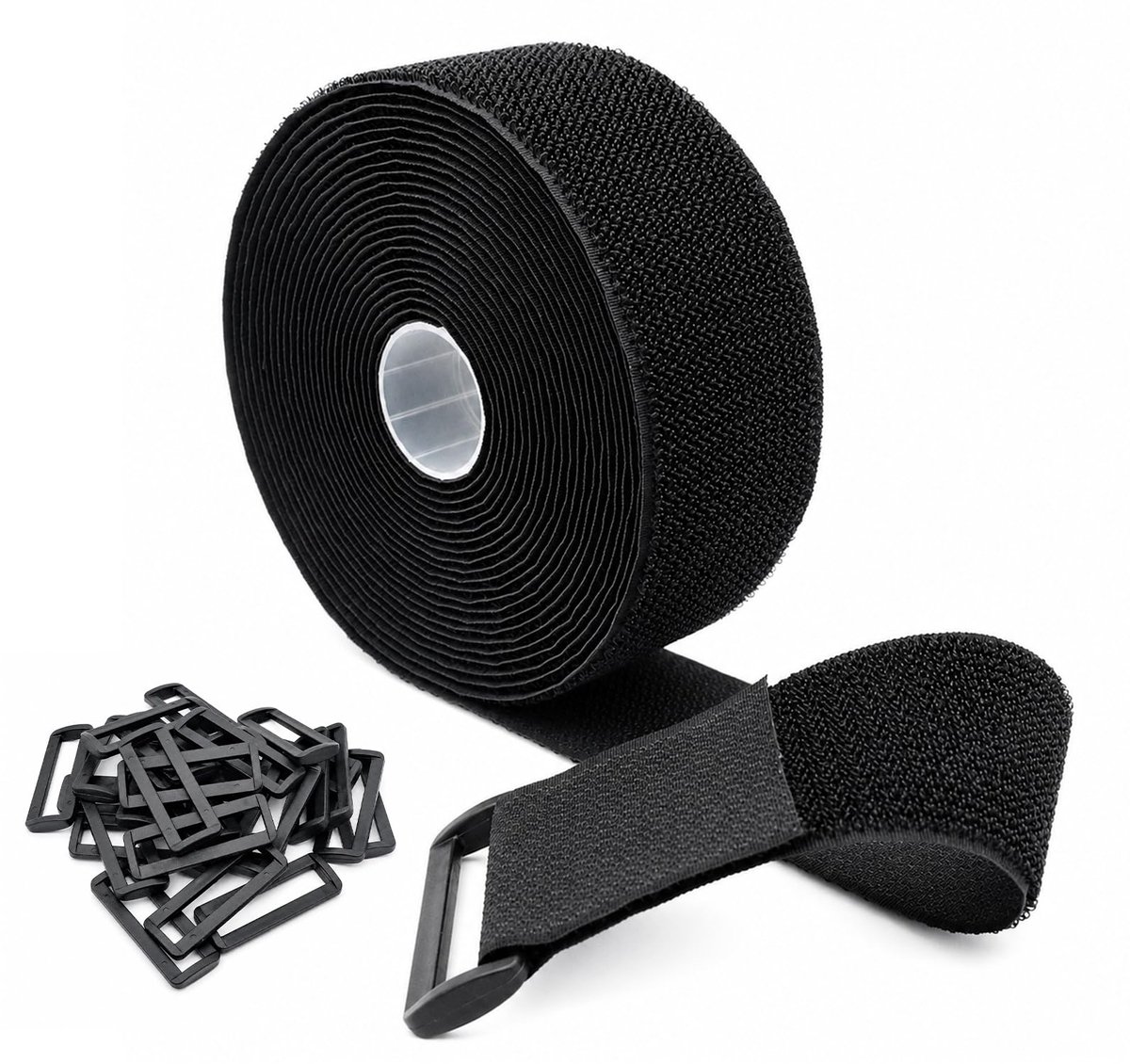 SURFOU Zelfklevende Herbruikbare Kabelbinders 6 m × 5 cm met 30 Gespen, Op Maat Te Knippen Verstelbare Hook-and-Loop - ShopVlot