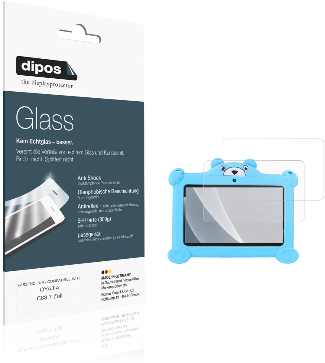 dipos – 2x Matte Pantserfolie geschikt voor OYAJIA C88 7 Inch | 9H Screenprotector