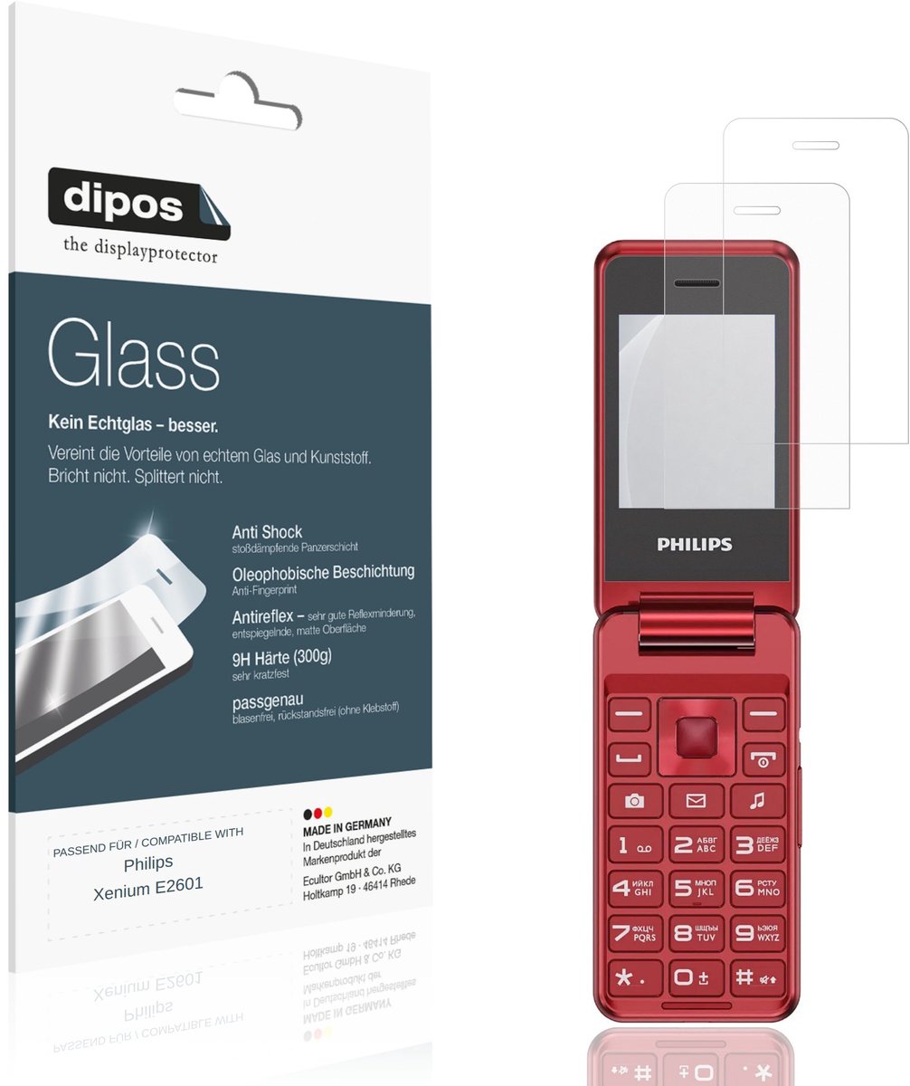 dipos – 2x Matte Pantserfolie geschikt voor Philips Xenium E2601 | 9H Screenprotector
