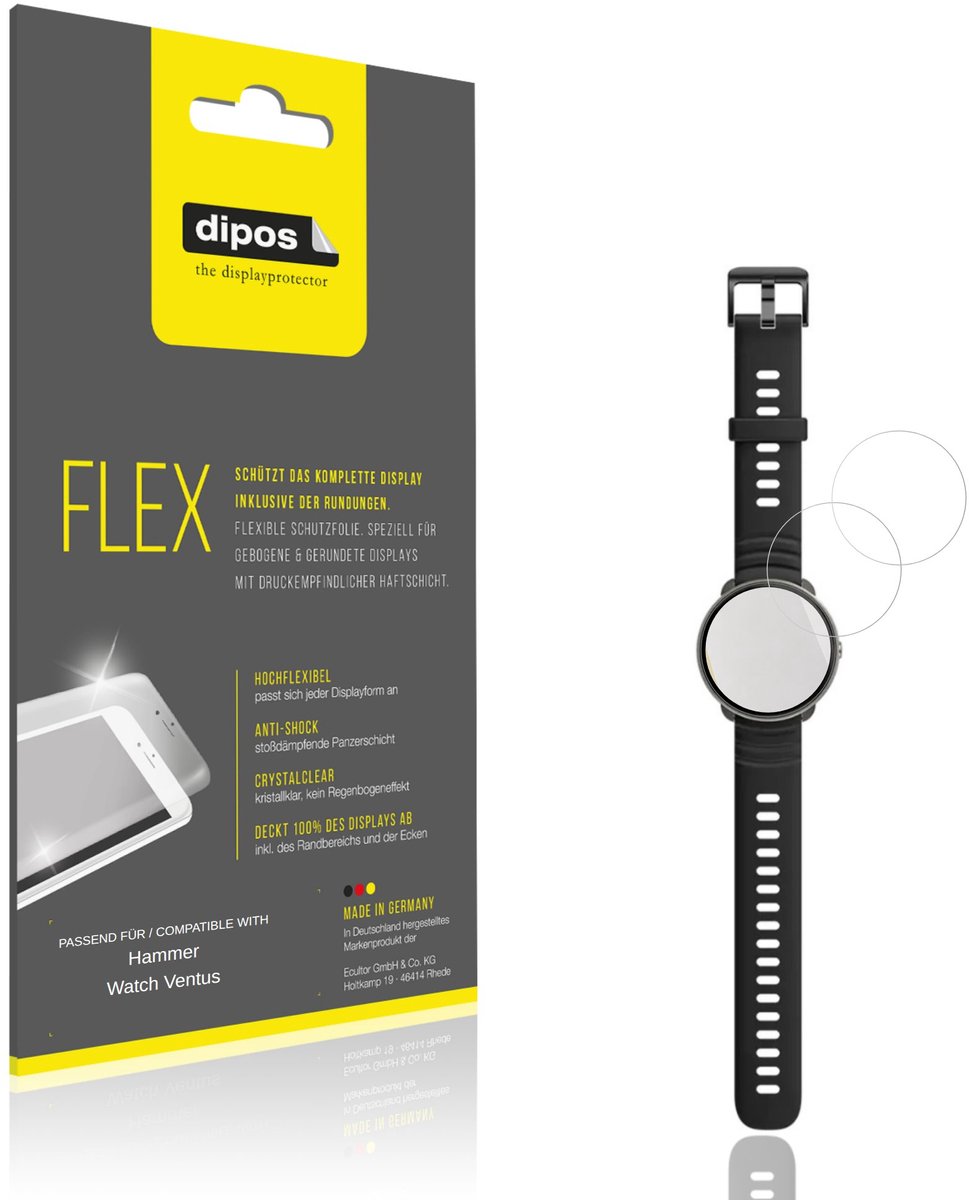 dipos – 2x Beschermfolie geschikt voor Hammer Watch Ventus | 3D Full Cover Screenprotector | 100% Passend