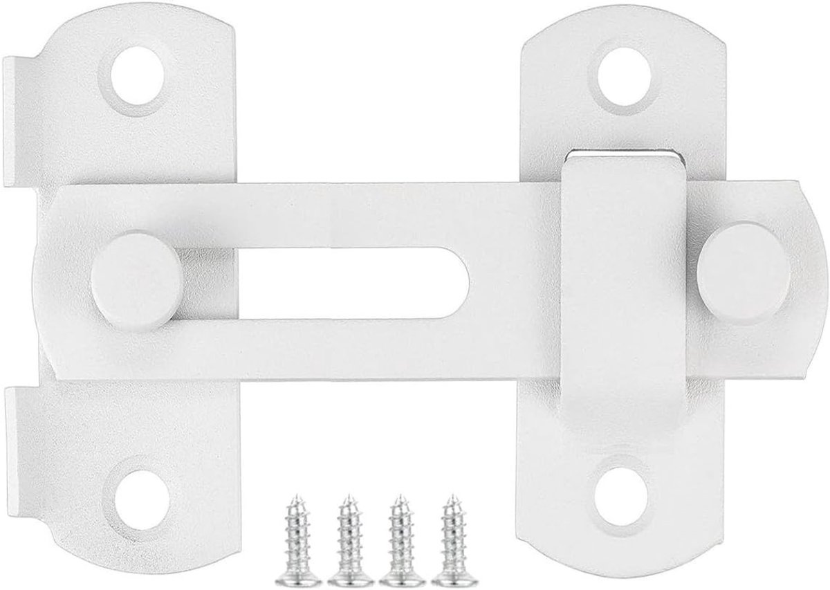 Veiligheidsdeurvergrendeling 4 Inch RVS Flip Slide Lock met Schroeven voor Slaapkamer, Badkamer en Raam - Kleine Glijdende Latch voor Extra Beveiliging