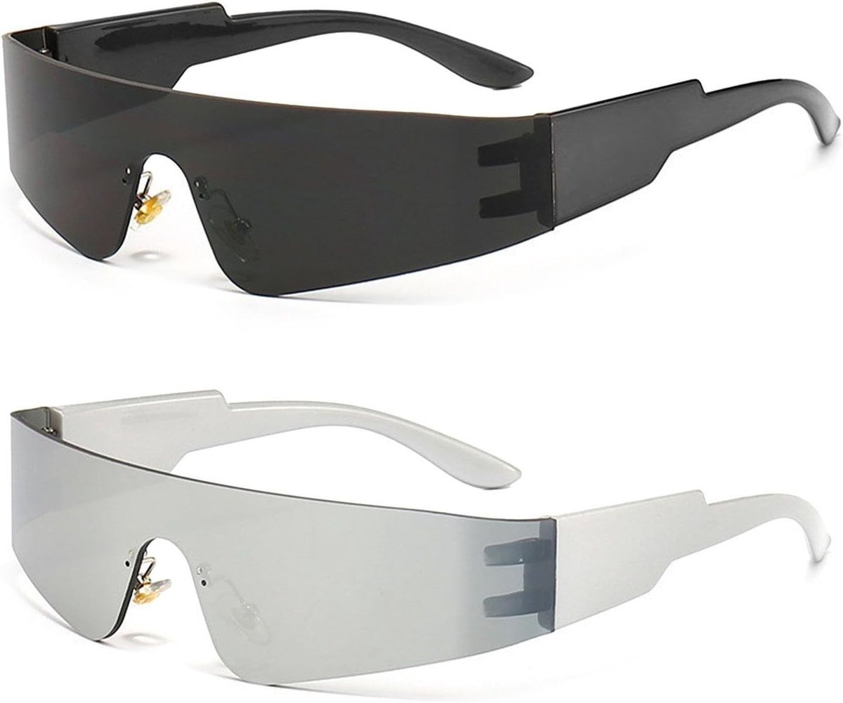 2 Zonnebrillen in Één Stuk, Grappige Feestoogaccessoires voor Buitensport, Kamperen en Picknicken, Perfect voor Festivals en Zomeractiviteiten