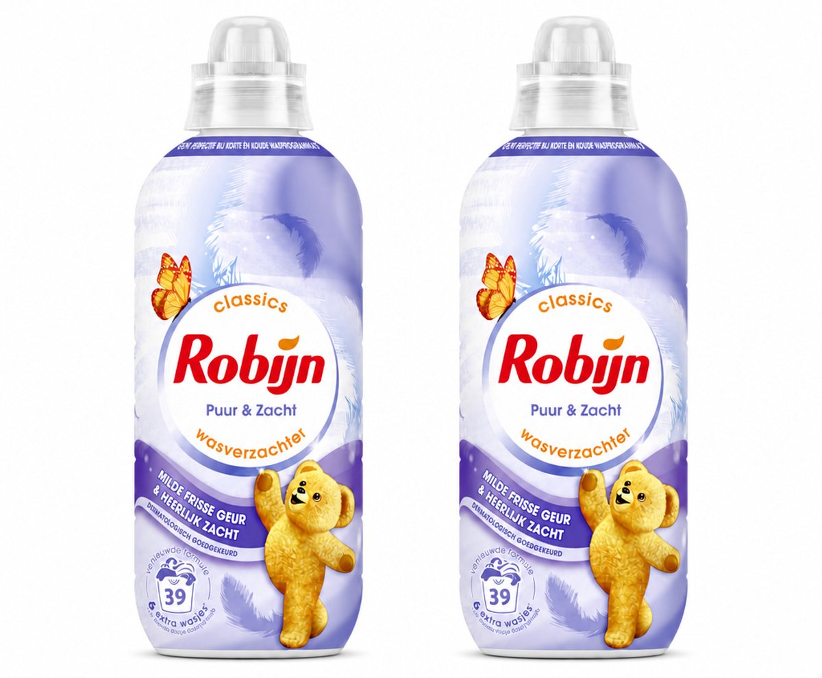 2 x Robijn – Wasverzachter – Puur & Zacht – 780 ml - Bulkverpakking - 2 stuks