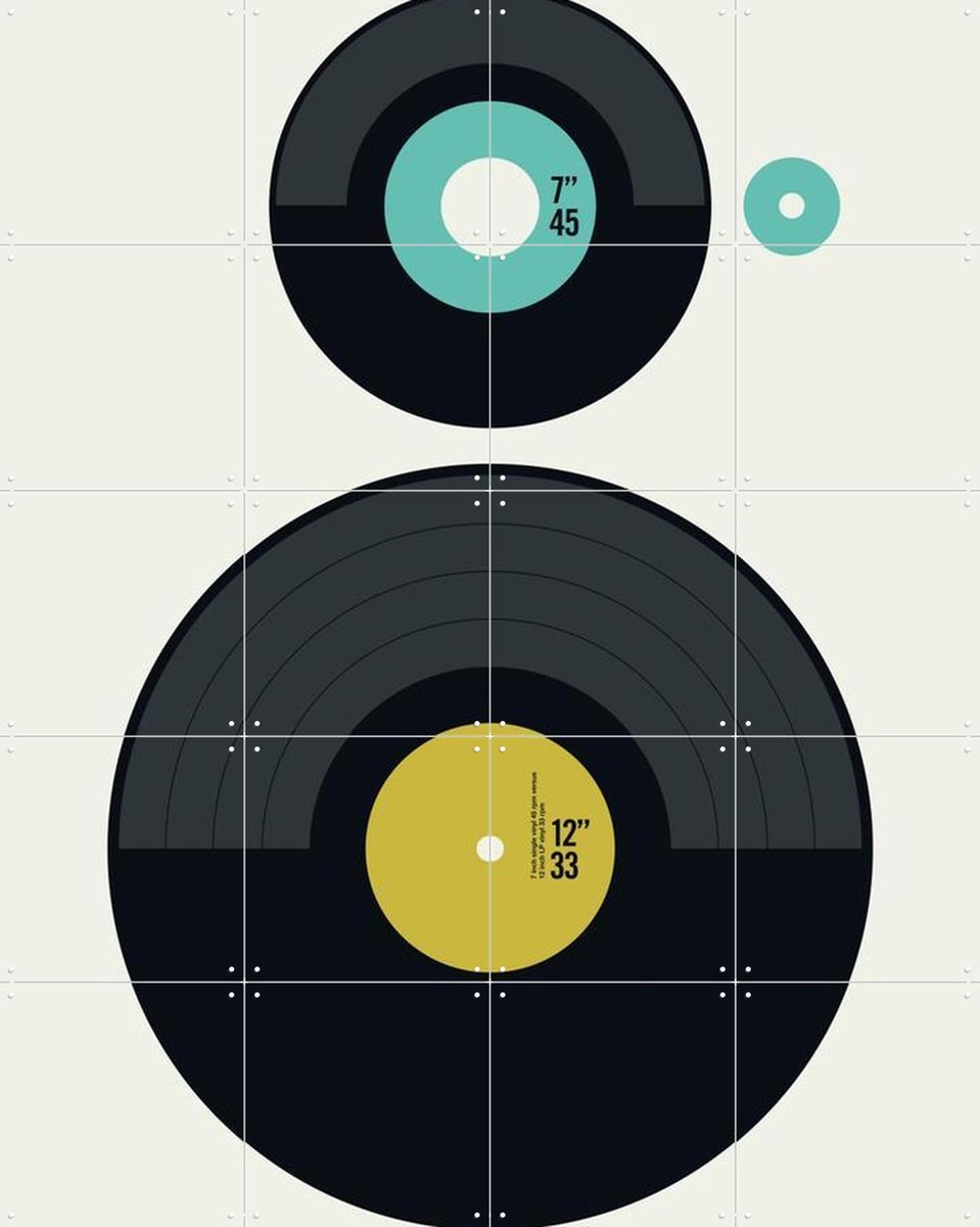 IXXI LP vs EP, Bo Lundberg - 80 x 100 cm - Gratis ophangtool - Grote wanddecoratie en posters - Grafisch Ontwerp, Geometrische Kunst, Minimalisme
