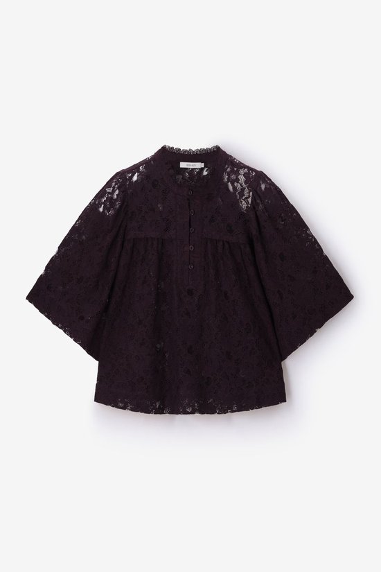 Donkerbruine Kanten Blouse