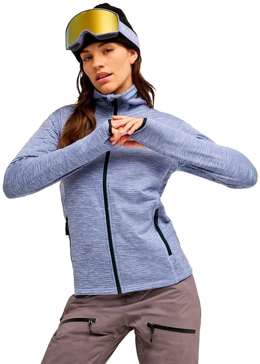 Roxy Snowstride Sweatshirt Met Rits Paars M Vrouw