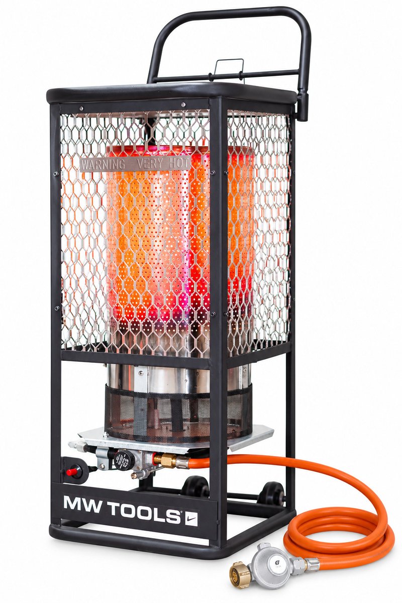 Bol.com Infrarood gasstraler 36kW 360° stralingswarmte MW Tools WG120I aanbieding