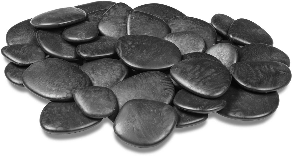 tera Kunststenen Pebbles Zwart 3-4 cm - 25 x 25 cm - Kunststof
