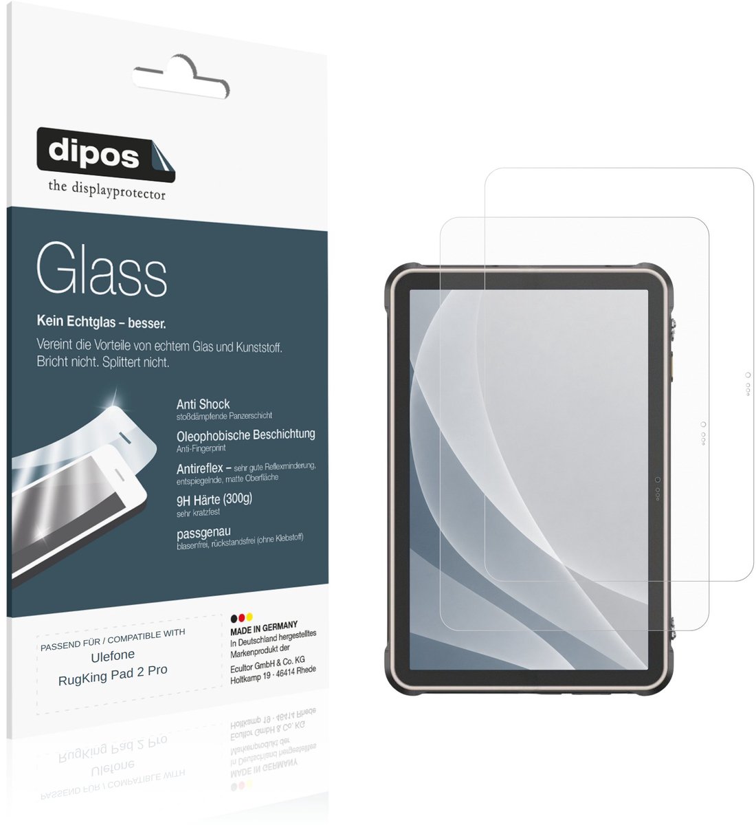 dipos – 2x Matte Pantserfolie geschikt voor Ulefone RugKing Pad 2 Pro | 9H Screenprotector