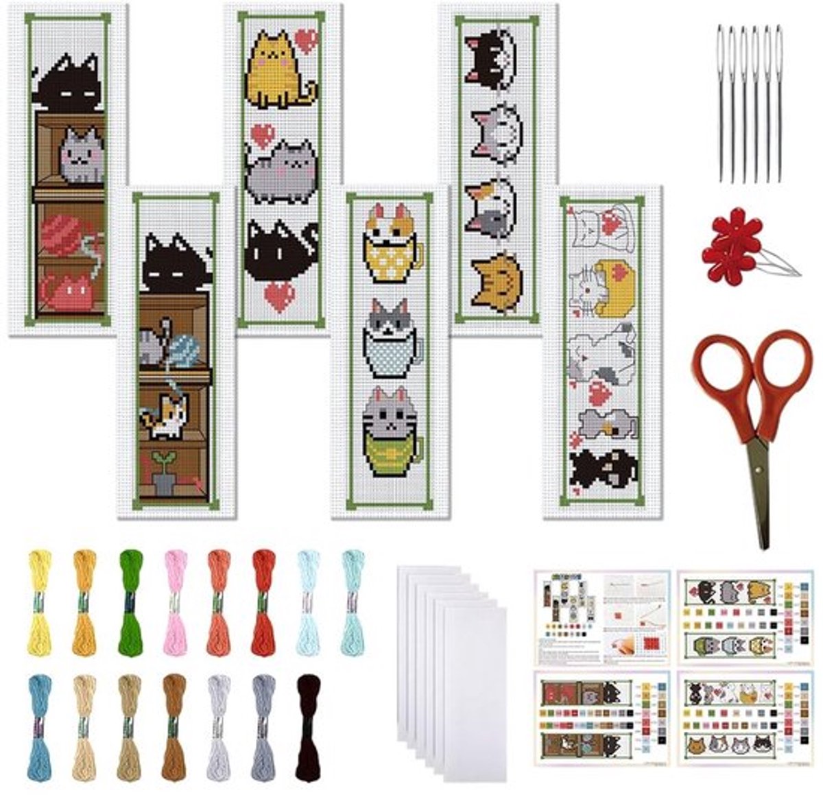 Aladdien - Cartoon Kat Kruissteek Bladwijzer Kit - Creatieve Hobby - Compleet