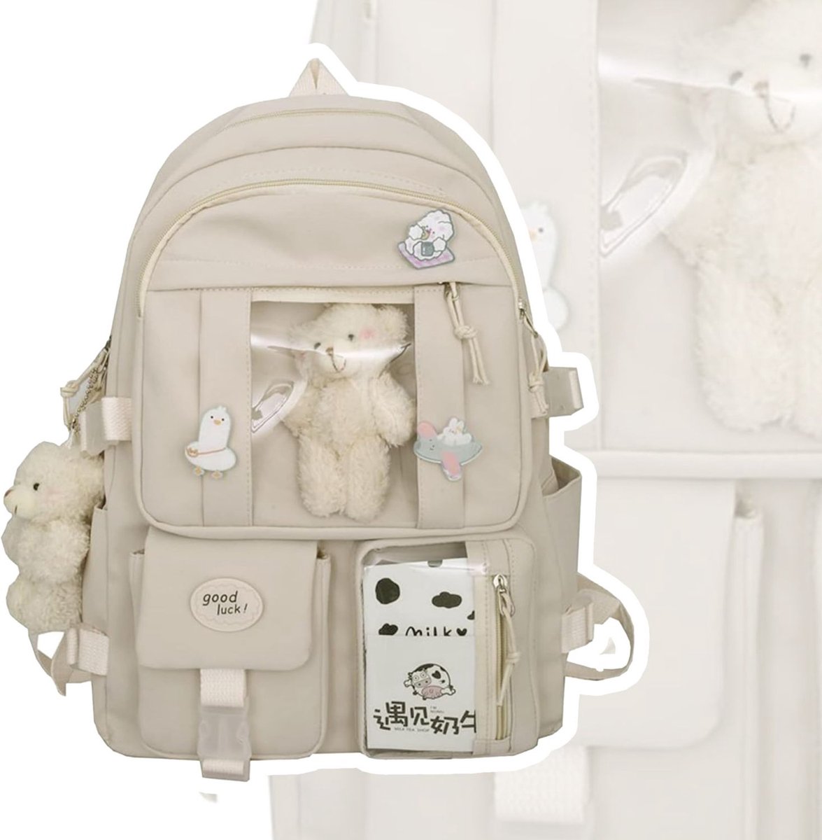 Zolvano® Boekentas Meisjes Lagere School - Schooltas Eersteleerjaar Groot- Khaki