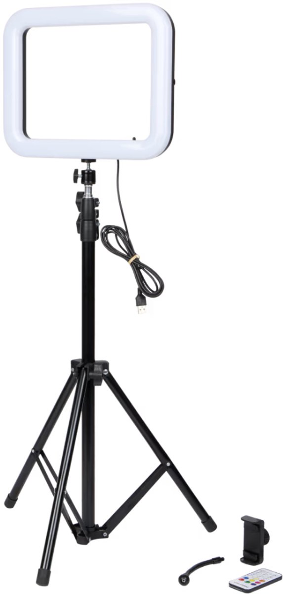 Grundig ledlamp met statief - Statief verstelbaar tot 210 cm - Inclusief telefoonhouder -21 lichtstanden - Selfie - Selfielamp