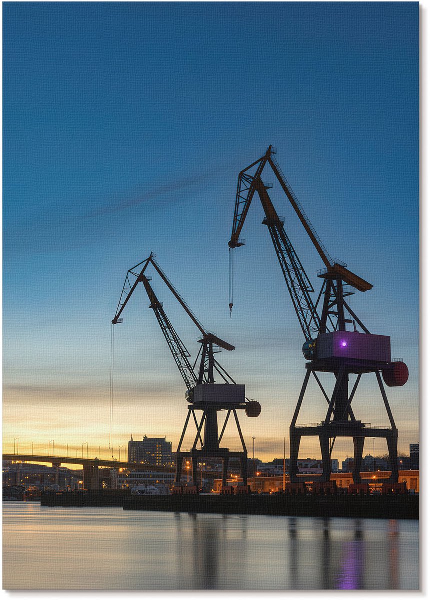 Tulup Polycanvas Poster - Industrielandschap, Fotografie - A4 - Blauw Kunst - Rechthoek - Kunstposter - Woonkamer, Slaapkamer, Kantoor - Industrieel