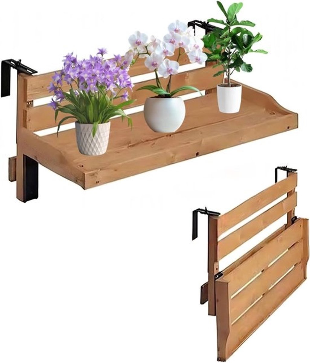 Balkon plantentafel - Buiten tafel - Planten decoratie - Opvouwbaar massief hout - 120 x 30 x 30 cm