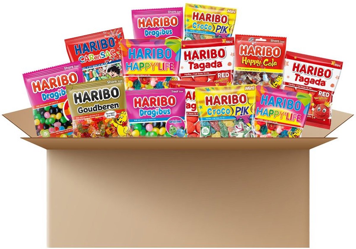 Haribo Mega-Fête snoepzakjes mix 2000g - individueel verpakt uitdeelsnoep - strooigoed & traktatie