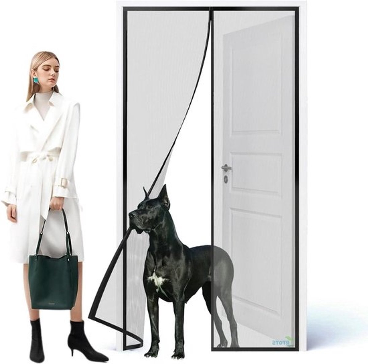 Magnetische Hordeur - Vliegengordijn Vliegenhor - Insecten Buiten Houden - Automatisch Sluitend - 70 x 250 cm - Zwart