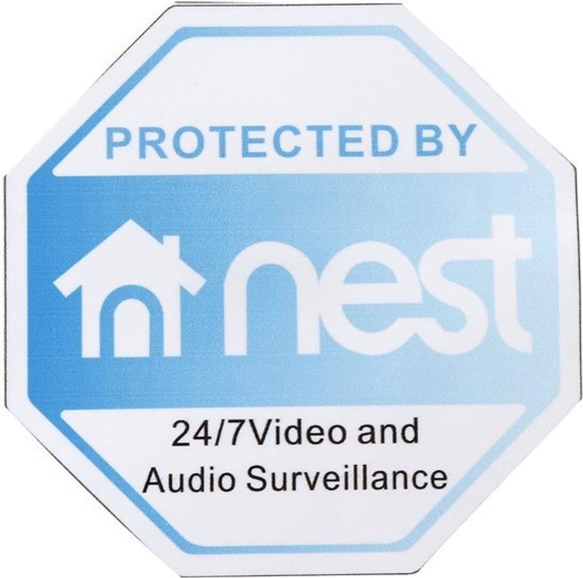 Veiligheid Deurbel Sticker - Waarschuwingsbord Camera - Huis Beveiligen - Zelfklevend PVC - 10x10cm - Blauw Wit