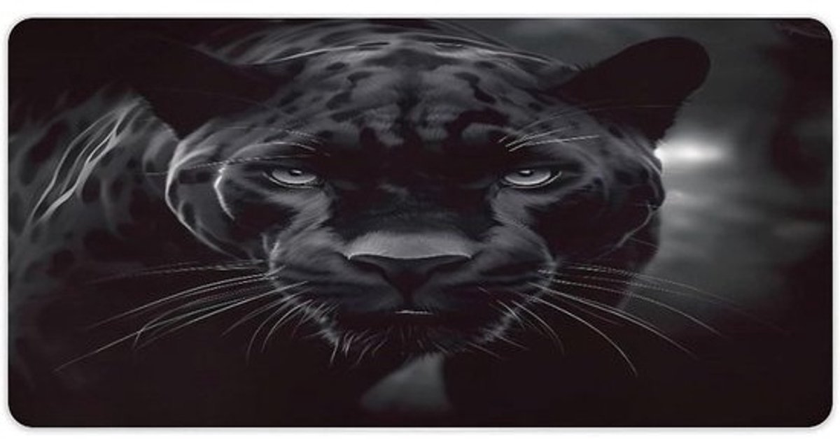 Bureauonderlegger Muismat - Bureaumat Deskpad - Bureau Organisatie - Extra Groot Formaat - 60x30cm - Dierenpanter