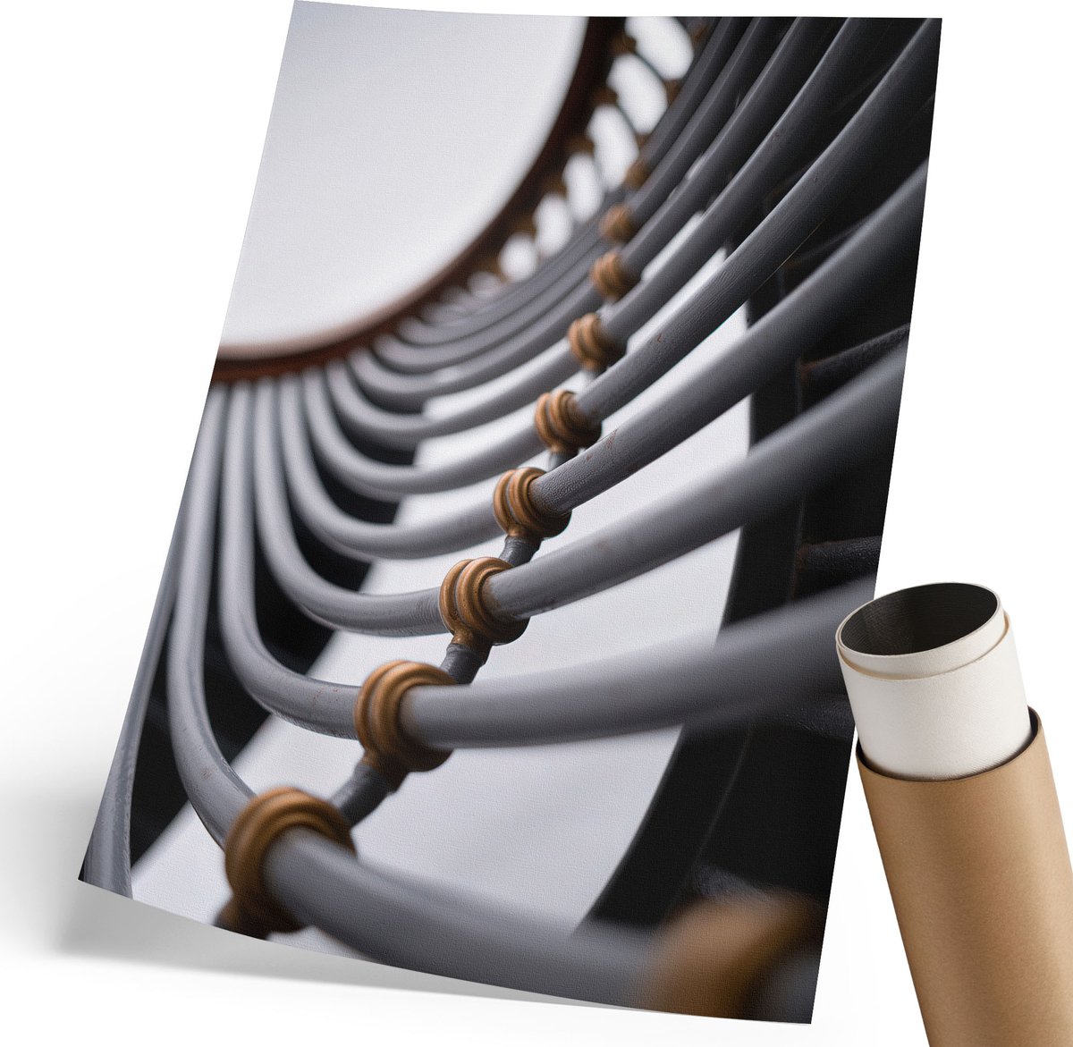Coloray Canvas Poster Polycanvas - Krachtige Boodschap, Zwart-wit - 210 x 297 mm - Grijs Poster - Rechthoek - Decoratieve poster - Kantoor - Industrieel