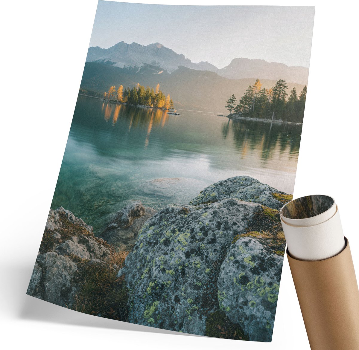 Coloray Canvas Poster Polycanvas - Berglandschap, Fotografie - 210 x 297 mm - Groen Poster - Rechthoek - Kunstposter - Woonkamer, Slaapkamer, Kantoor - Klassiek