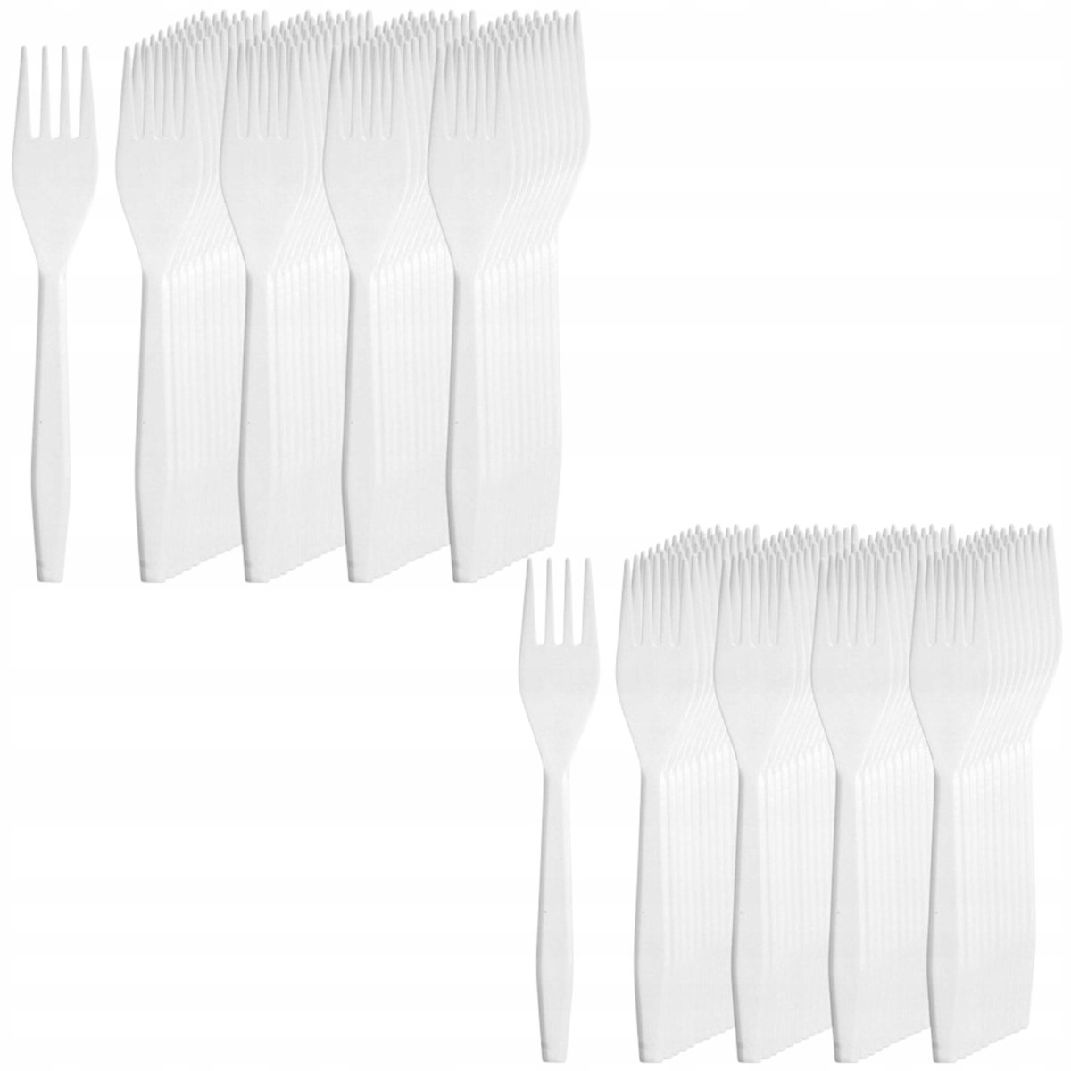 Witte plastic herbruikbare vorken, 50 stuks, ideaal voor grill en feestjes