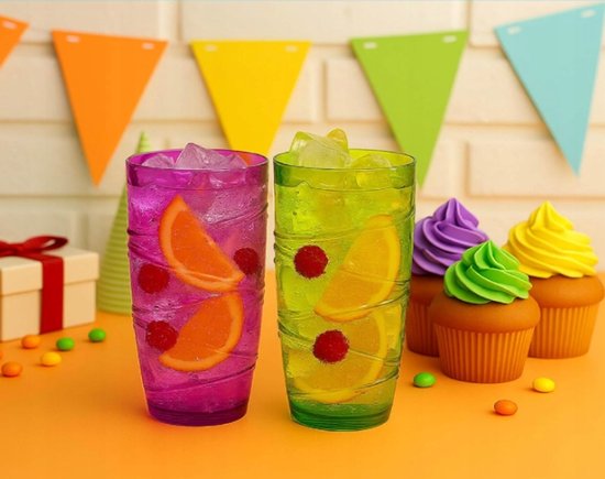 Set van 12 herbruikbare plastic glazen 550ml voor picknick, grill & tuin — afbeelding 3
