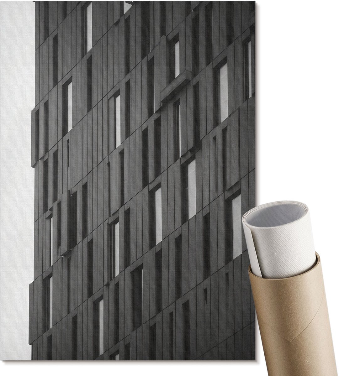 Coloray Polycanvas Poster - Moderne Architectuur, Fotografie - A4 - Grijs Wandposter - Rechthoek - Wandkunst - Woonkamer, Slaapkamer, Kantoor - Modern