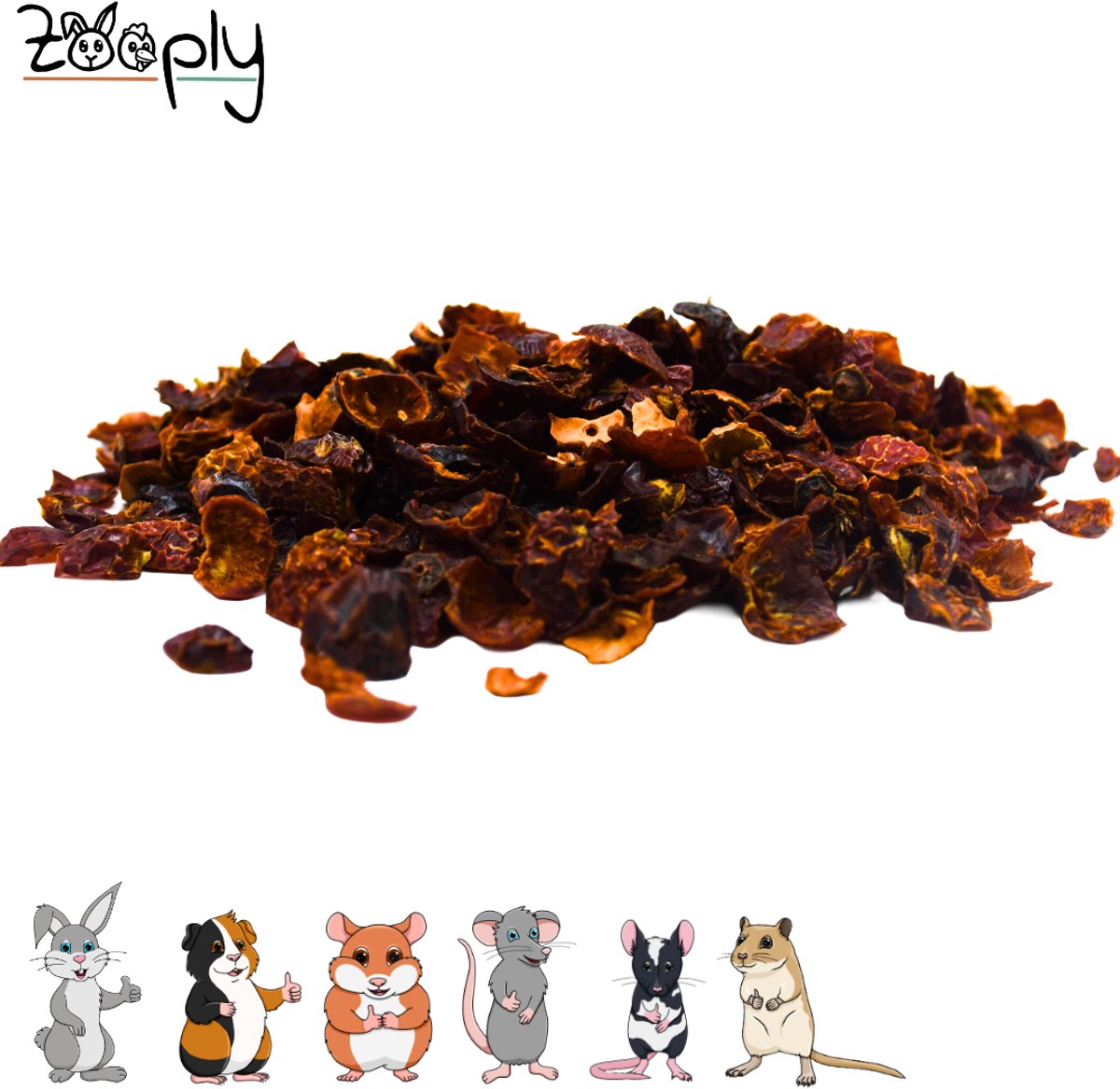 Zooply Rozenbottel - Kruiden & Snacks - 100% natuurlijk - Voor konijnen & cavia's - 160 gram
