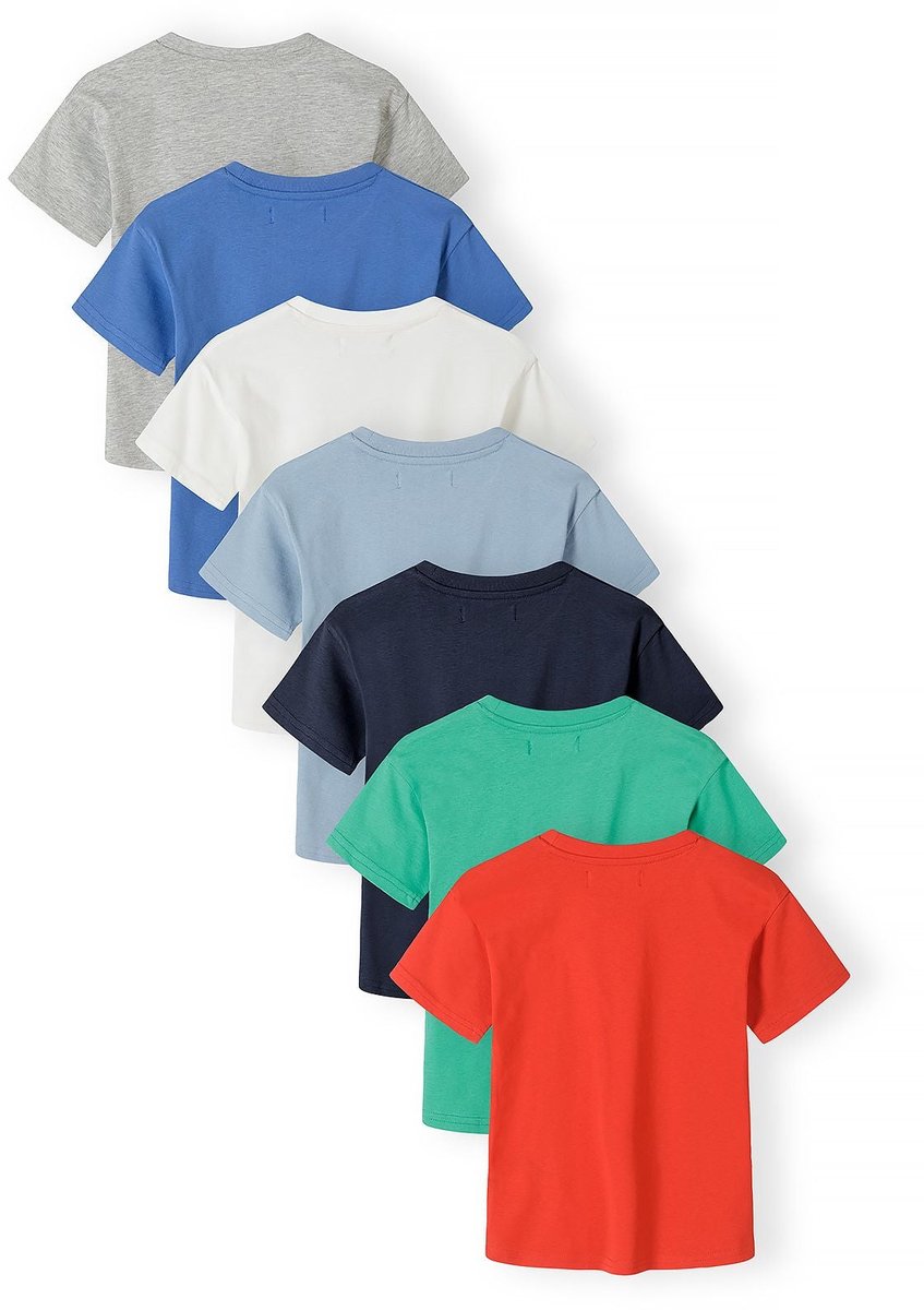 Minoti t-shirt jongens 7-pack 100% katoen - grijs