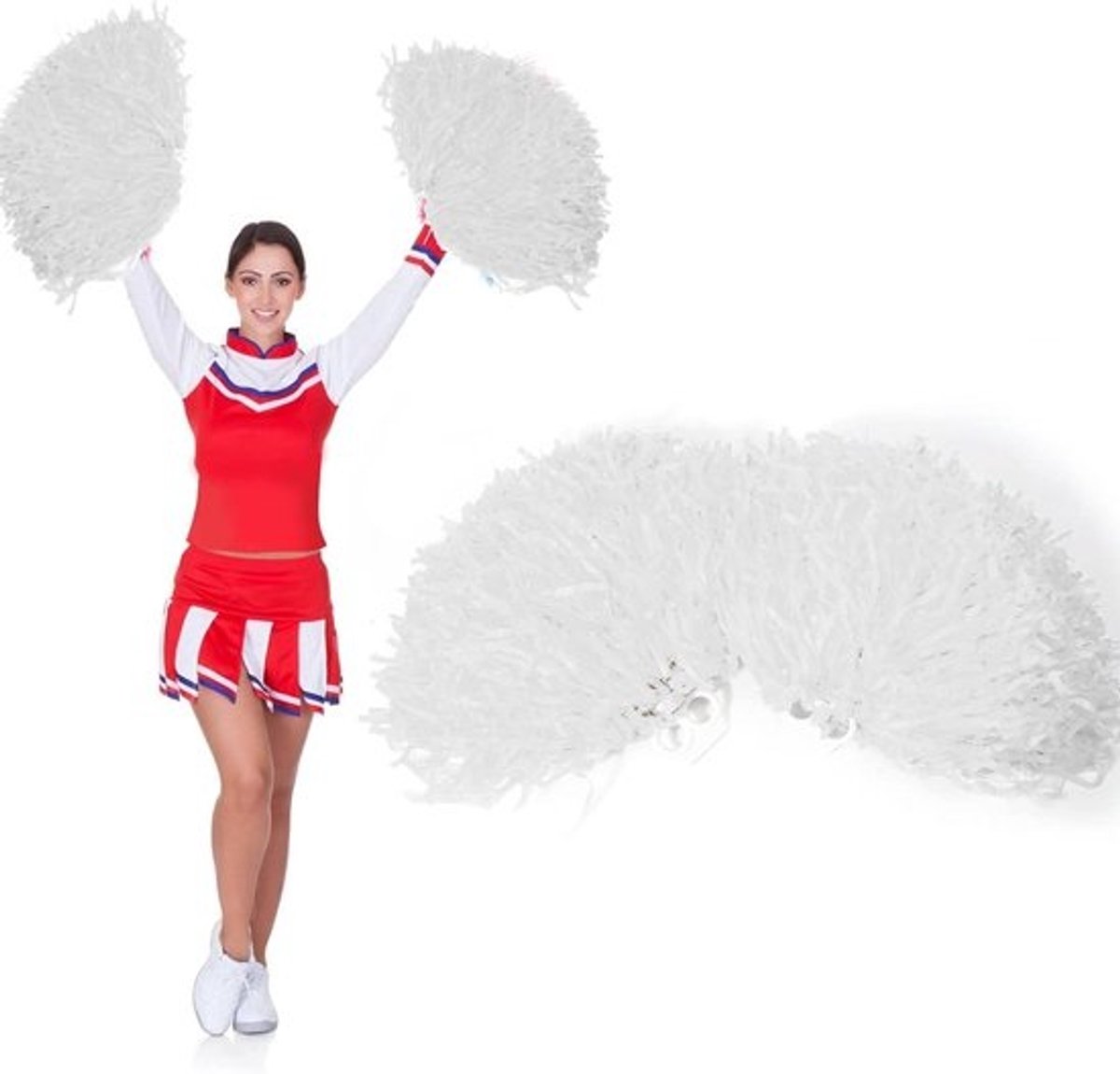 Cheerleaders Pompons - Dans Pompons - Sportevenementen Aanmoedigen - Metalen Ballen - Stuks - Wit