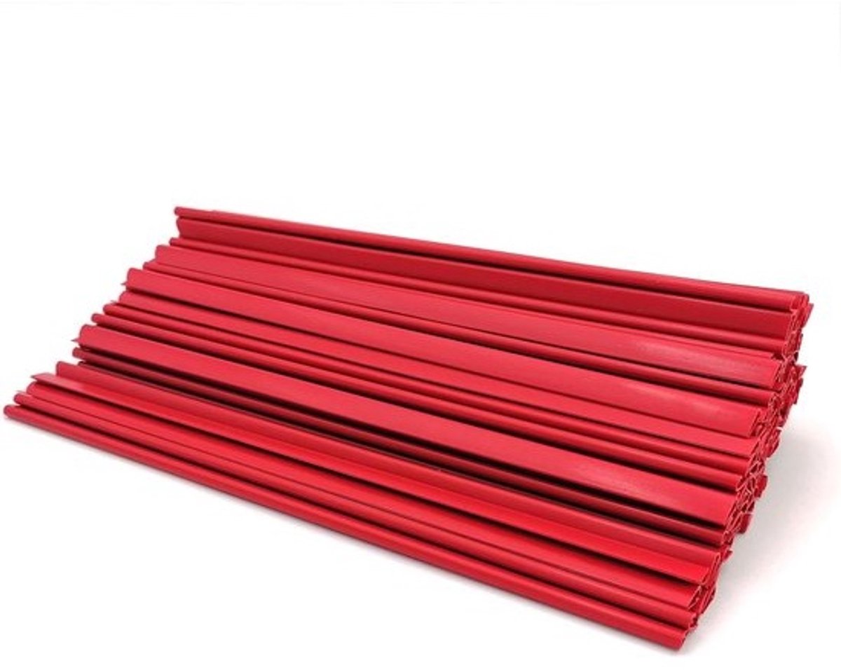 Klemrails A4 - Bindrails Plastic - Documenten Binden - 35 Vel Capaciteit - 6 mm Diameter - Rood