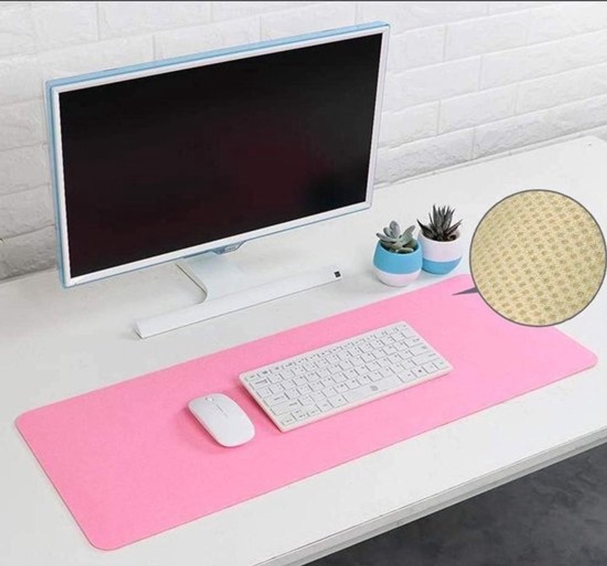 Bureauonderlegger Vilt - Schrijfonderlegger Mat - Bureau Organisatie - Antislip Coating - 140x70cm - Roze