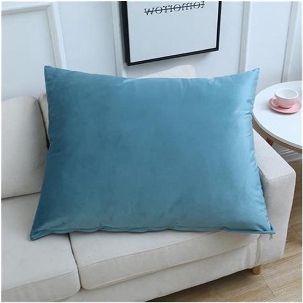 Kussenbeschermer Set - Kussensloop Katoen Polyester - Decoratieve Bescherming - Met Ritssluiting - 40x60 cm - Lake Blue