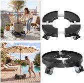 Verstelbare Plantenroller Ø 39-52 cm - 300 kg Draagvermogen Zwarte