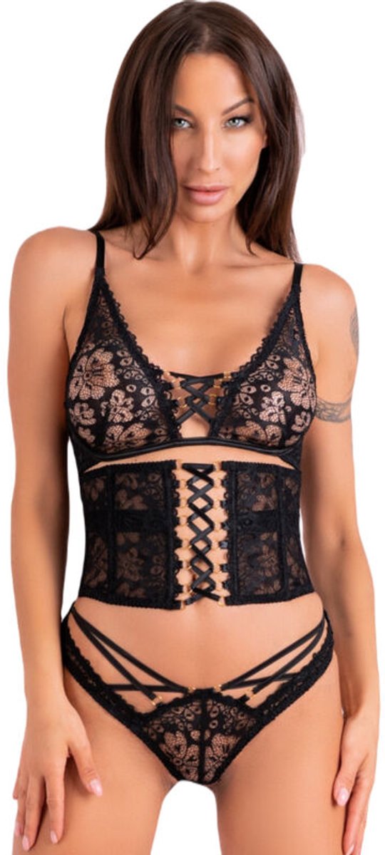 Livco Corsetti Cinex 3pcs set black l/XL